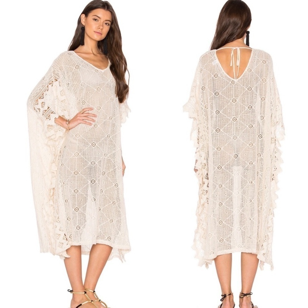 Eberjey Havanera Pandora Lace Cover Up in Natural Ivory Sz S/M